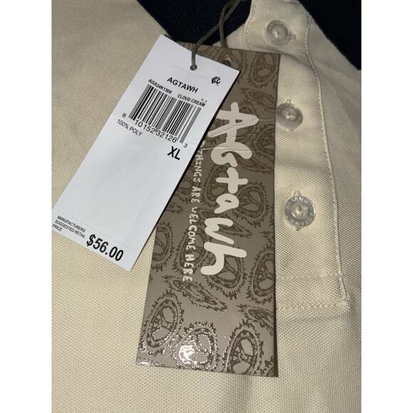Agtawh Mens Regular fit Short Sleeve Polo Shirt XL Beige New - Picture 3 of 8